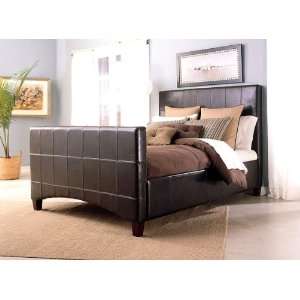  Emerson Saddle Finish King Size 100% Leather Bed: Home 