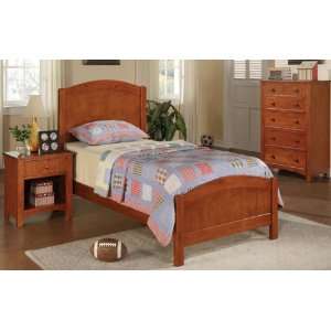  Wooden Twin Bed in Brown Finish #PD F91206: Home & Kitchen