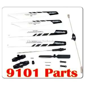   Tail Rotor of RC Helicopter 9101 + Main Blade A B 9101 04 Electronics