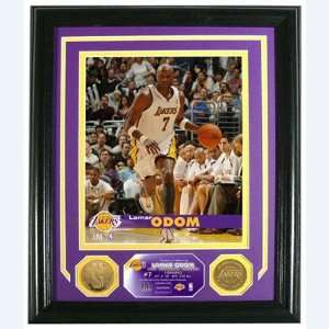    Lamar Odom Photo Mint W/ Two 24KT Gold Coins 