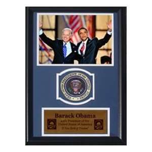 Barack Obama and Joe Biden with Presidential Commemorative Patch in a 