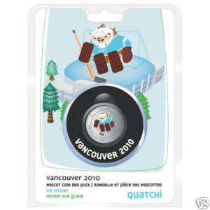 2010 Vancouver Olympic Mascot Quatchi Coin Hockey Puck  