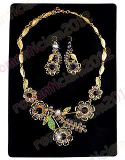 Free choker necklace earring set Czech rhinestone  
