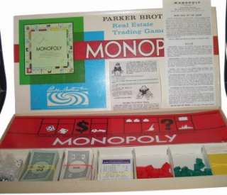 MONOPOLY 1961 Real Estate Game ~ Very Good Complete  