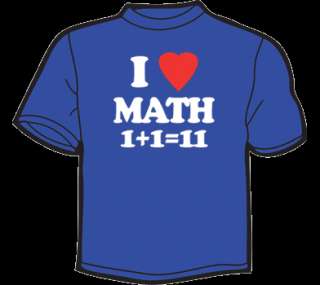 LOVE MATH (1+111) T Shirt WOMENS funny vintage geek  