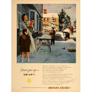 1949 Ad American Airlines Winter Holiday Air Travel   Original Print 