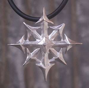 Pewter pendant of Chaos Star. You can choose from Shiny polished 