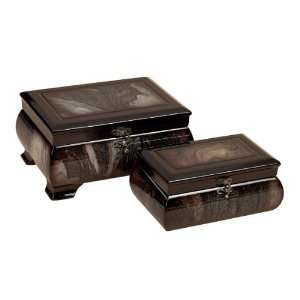 Set of 2 Wood Boxes Jewelry Collectibles:  Home & Kitchen