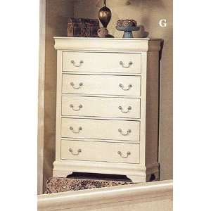   Antique White & Beige Finish Wood Chest /Dresser: Home & Kitchen