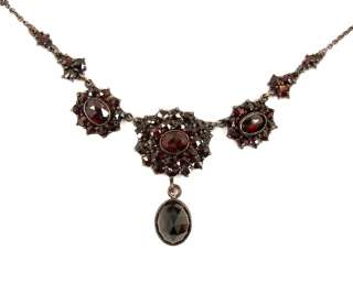 Vintage garnet necklace in Victorian style  