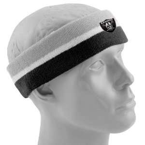  Reebok Oakland Raiders Black Gray Striped Headband: Sports 