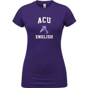  Abilene Christian Wildcats Purple Womens English Arch T 