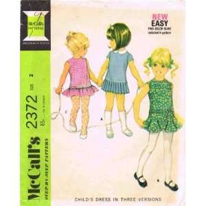   2372 Vintage Sewing Pattern Girls Dress Size 2: Arts, Crafts & Sewing