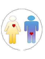 MAN / WOMAN HEART Love Relationship Pinback Button 1.25 Pin / Badge