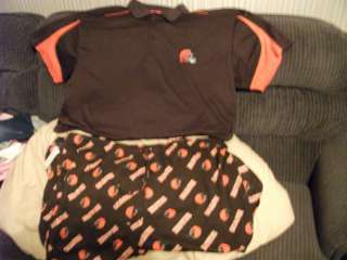 NWT Cleveland Browns clothing, 3XL shirt & 4X sleep pant  