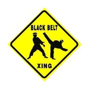    BLACK BELT CROSSING martial art karate sign: Home & Kitchen