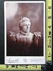 Antique Cabinet Photo Card of Bride in Victorian Wedding Dress with 