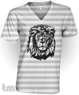 Vintage LION HEAD American Apparel 2456 V Neck T Shirt  