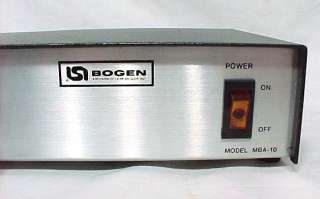 BOGEN MBA 10 PA AMPLIFIER 4/8/16 OHM 25 70V LINE HI LOW Z MIC MIXER 