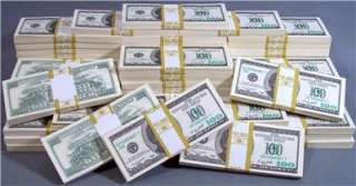 Prop Money lot of 25 x 10k Bundles $250,000.00 Movie TV Industry 