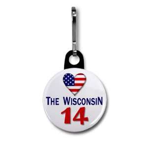  SUPPORT the WISCONSIN 14 Politics 1 Black Zipper Pull 