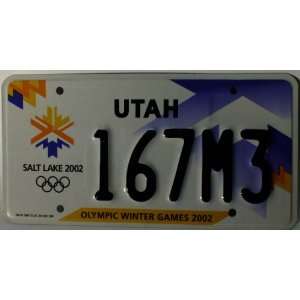  Utah Olympic Winter Games 2002 License Plate: Everything 