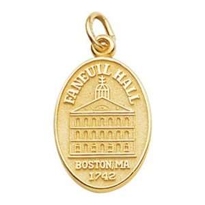  Rembrandt Charms Boston, Faneuil Hall Charm, Gold Plated 