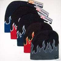 PACK FLAME FIRE BEANIE SKULL SKI CAPS CAP HAT HATS  
