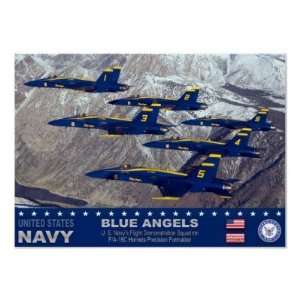  Blue Angels F 18 Hornet Fighter Poster: Home & Kitchen