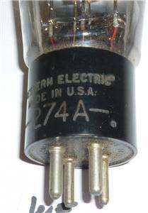 Western Electric WE 274A vacuum tube rectifier, tests excellent 