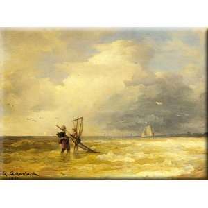   Shore 30x22 Streched Canvas Art by Achenbach, Andreas: Home & Kitchen