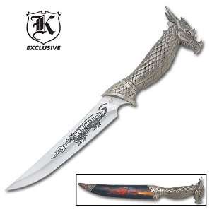    Silver Dragon Bowie Knife with Custom Sheath