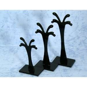 3 BLACK EARRING HOLDER JEWELRY DISPLAY STANDS SHOWCASE 