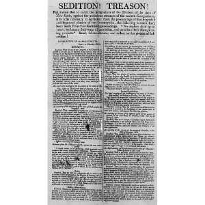  Sedition,Treason,Resolutions of Massachusetts legislature 