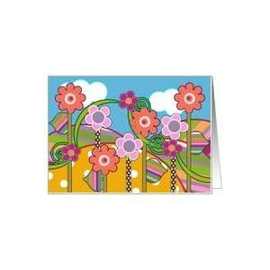 Pop Art Flowers   Blank Cards Card