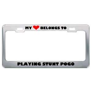 My Heart Belongs To Playing Stunt Pogo Hobby Sport Metal License Plate 