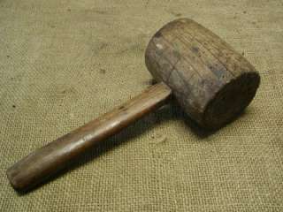 Vintage Wooden Mallet > Antique Old Hammer Tool 6239  