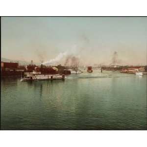 Reprint Willamette River, Portland, Oregon 1897 1924