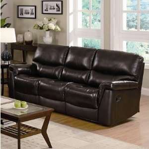  Celina Leather Reclining Sofa in Deep Brown
