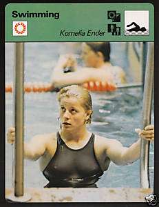 KORNELIA ENDER Swimming 1977 SPORTSCASTER JAPAN CARD  