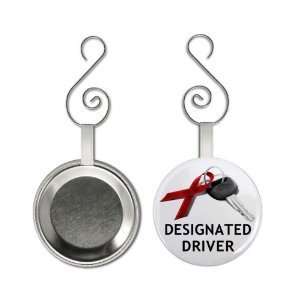   Designated Driver 2.25 Inch Button Style Christmas Ornament: Home