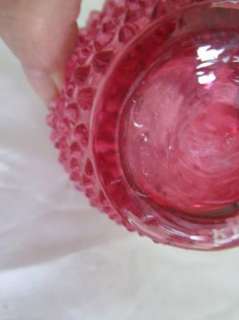 Fenton Cranberry Opalescent Hobnail Syrup Jug 3762  