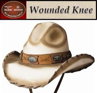 BULLHIDE WOUNDED KNEE PANAMA West. Straw GUS Cowboy Hat  