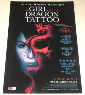 THE GIRL WITH THE DRAGON TATTOO PP SIGNED 12X8 POSTER  