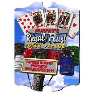   Keepsake: Personalized Marquee Daytime Royal Flush Poker Vintage Sign
