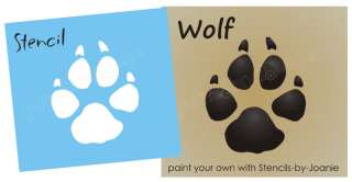 STENCIL 5 Wolf Paw Print Track Hunting Outdoor Signs  