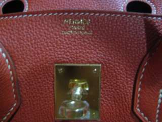 NEW HERMES 9M BIRKIN 3O O YEAR RED GOLD HARDWARE BAG  