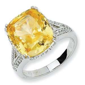 Canary White CZ Ring in Sterling Silver