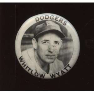 1940s PM 10 Stadium Pin Whitlow Wyatt Brooklyn Dodgers   MLB Pins And 