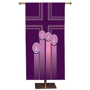  Advent Candles Church Banner: Home & Kitchen